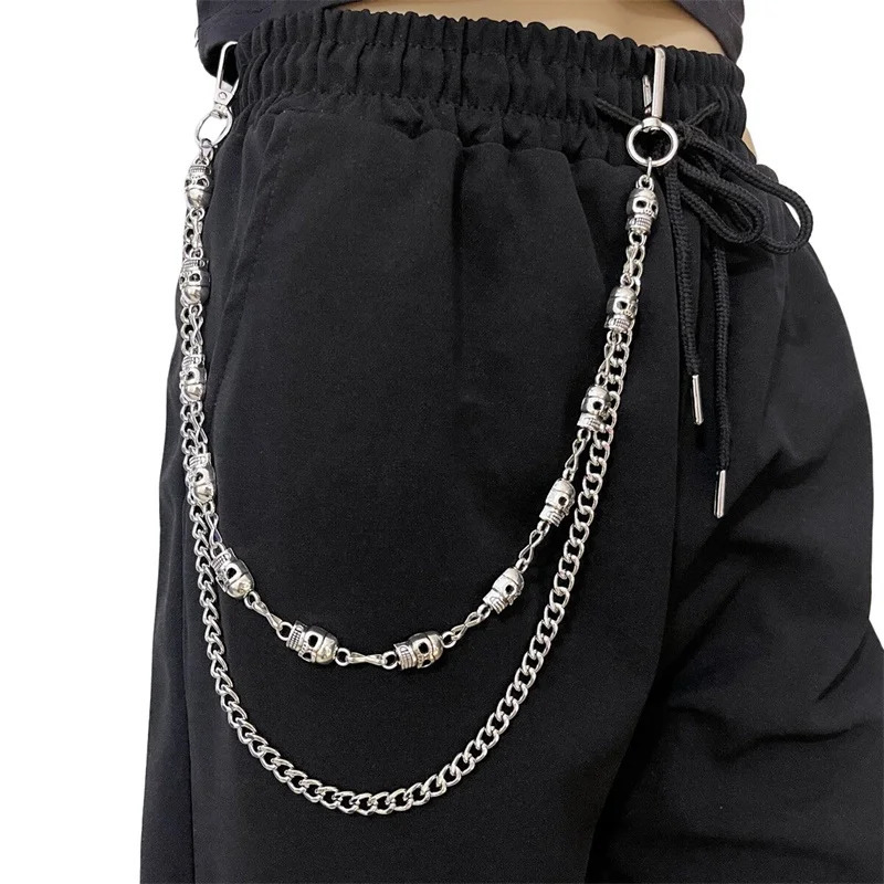 Punk Pants Chain Skull Keychains for Men Women Jean Trouser Biker Chains Harajuku Goth Jewelry Gothic Rock Emo Accessories 251021