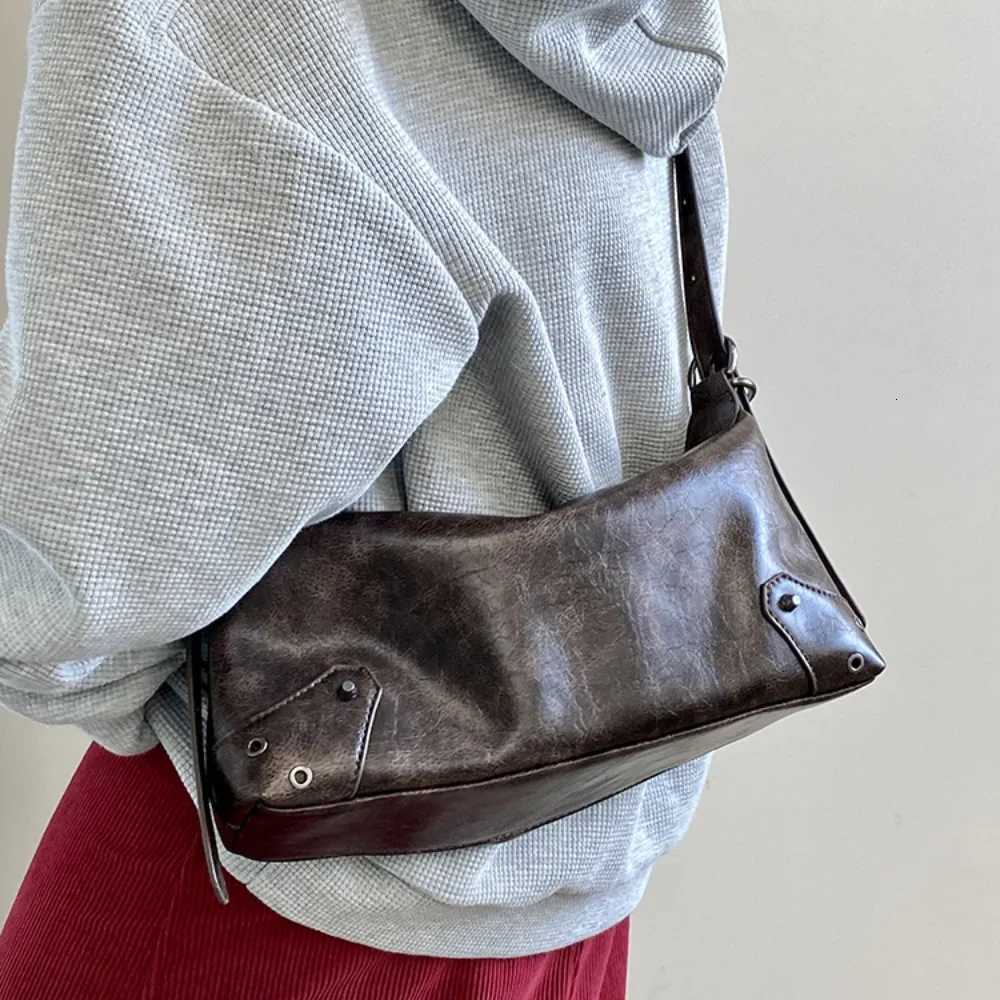 Pu Leather Retro Womens Underarm Bag Cool Y2k Girls Vintage Small Shoulder Bags Simple Female Crossbody Bag Handbags PurseXJ251021