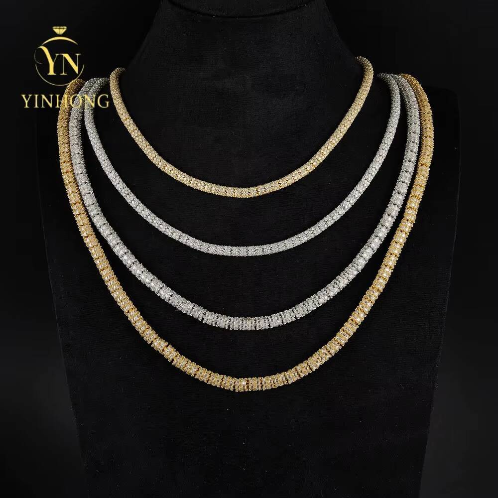 Factory Direct Price Gra Certificate S925 Silver Vvs1 D Color Diamond Moissanite Tennis Chain Necklace