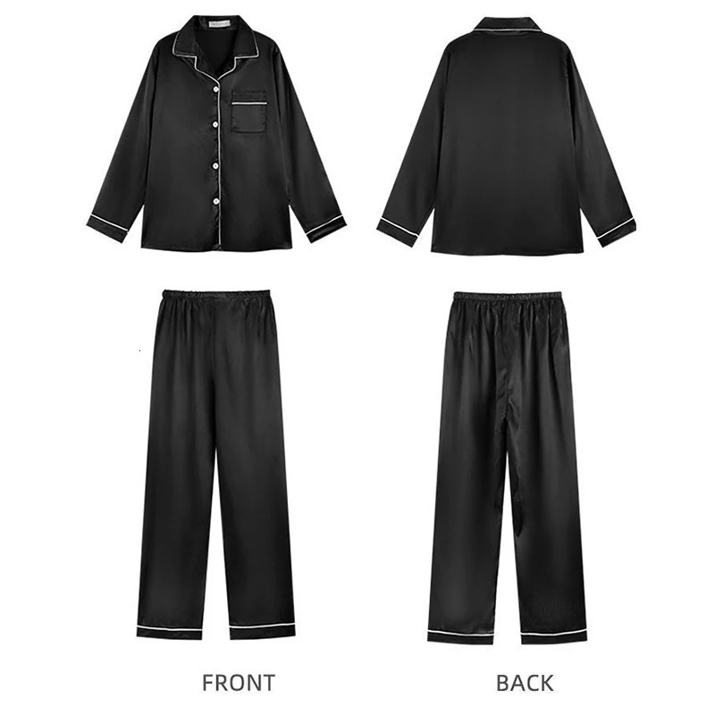 Pajamas Sets for Women Sexy Silk Women Pijama Sets Sleepwear Longsleeve Cardigan Set Female Ice Silk Pyjamas Home Clothing 251021 - view 6