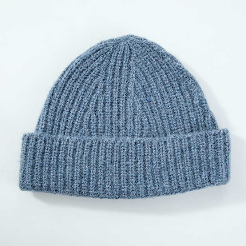 Colors Unisex Winter Hat Large Head Circumference Warm Simple Wool Blend Solid Color Cuffed Knit Hat Cold Hat H251020