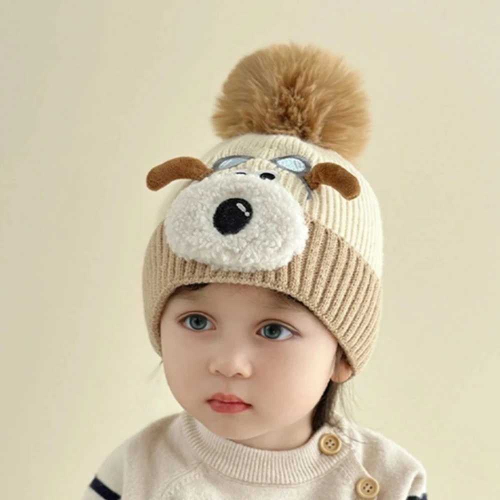 New Woof Dog Baby Hat Warm Protective Winter Knitted Hat Cartoon Windproof Thickened Earmuff Kids Winter Supplies Christmas Gift J251021