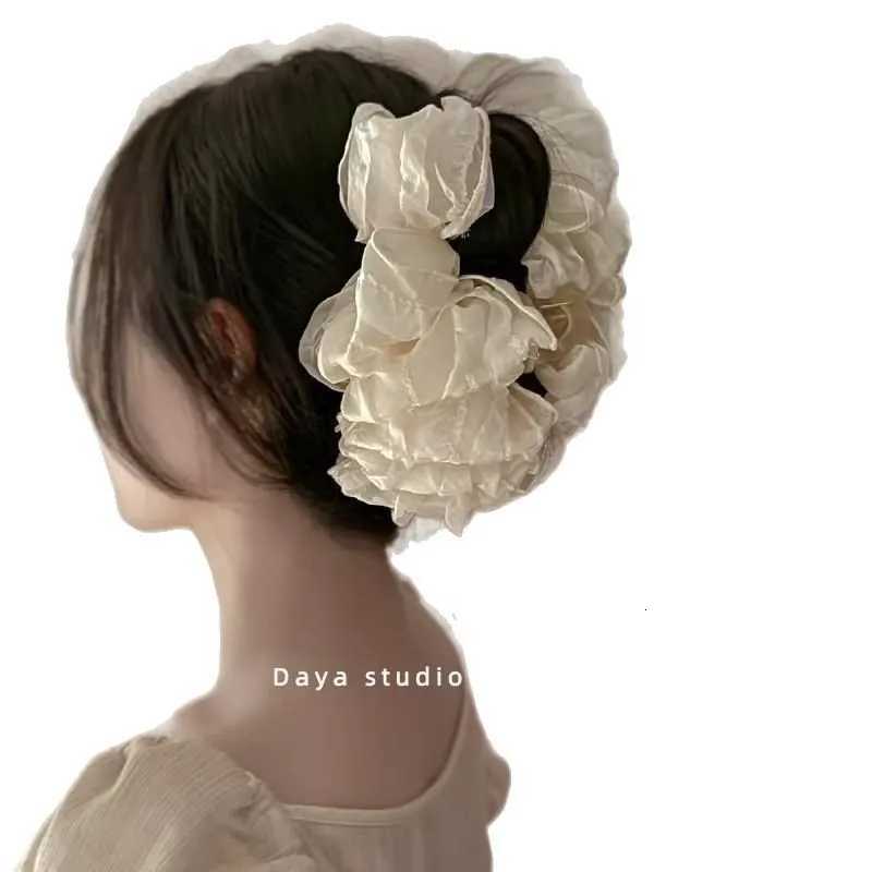 Elegant Fabric Large Bubble Hair Clip for Womans Sense of luxury Ponytail Shark Clip Fashion Girl Hair Clamp Hair AccessoriW254021