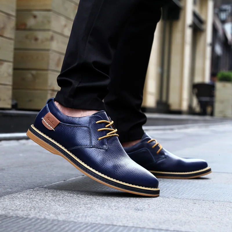 Men Oxfords Genuine Leather Dress Shoes Brogue Lace Up Italian Mens Casual Shoes Moccasins Loafers Plus Size 3848251020