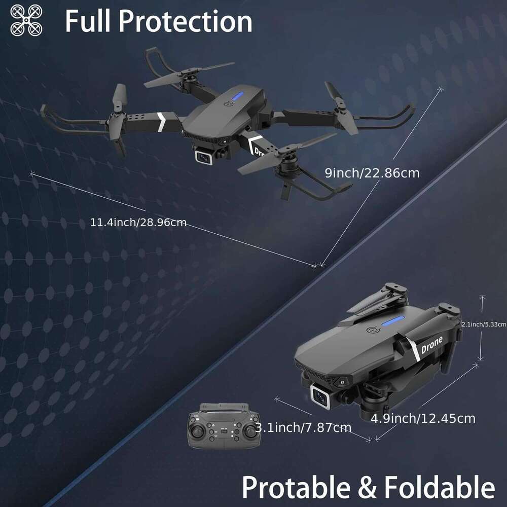 2025 New Professional RC Foldable Drone With Dual HD Camera, Wifi Mobile App Control, Easy To Operate, 500M Range, Beginner-Friendly, Perfect For Hall