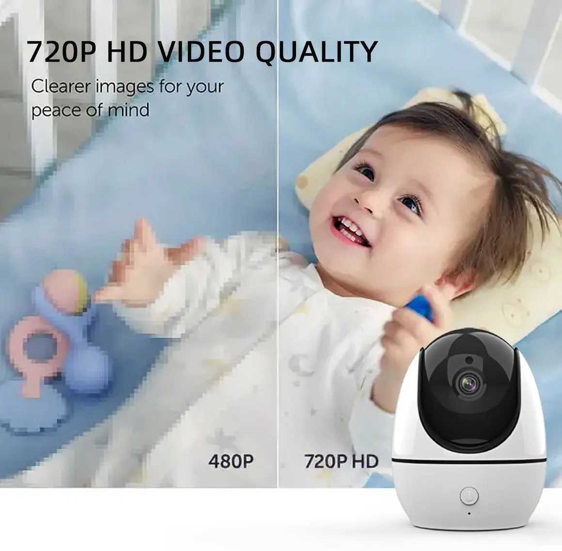 PTZ Baby Monitor 43 inch Wireless Video Night Vision Temperature Monitoring 2 Way Audio Talk Baby Nanny Security Camera J251121