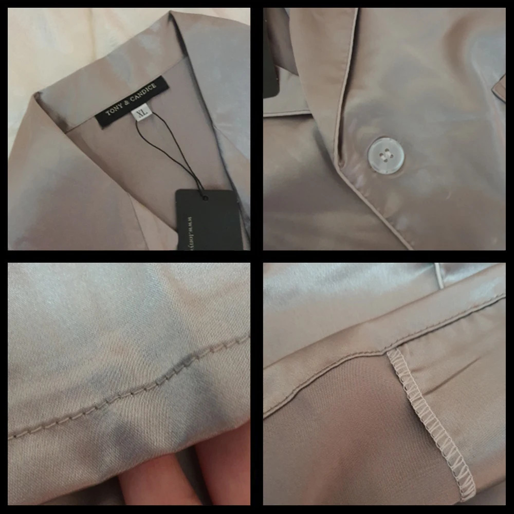 TonyCandice Satin Silk Pajamas Shorts For Men Rayon Silk Sleepwear Summer Male Pajama Set Soft Nightgown For Men Pyjamas 251021