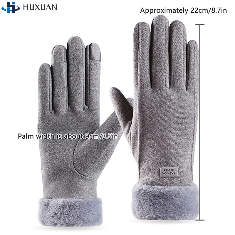 ZYDD02Women Warm Gloves Autumn Winter Touchscreen Gloves With Furry Cuff For Outdoor Activities Cycling Driving Sports Gloves 251020