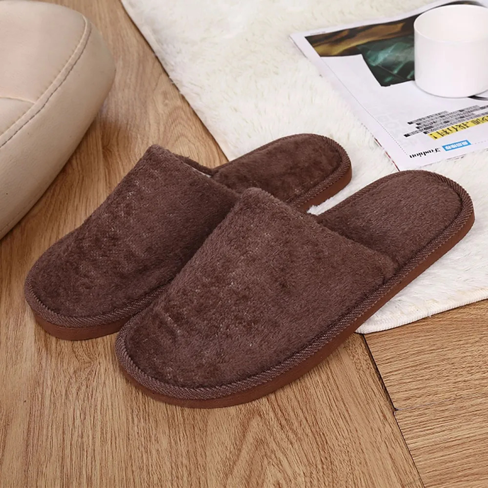 Mens Winter Slippers Warm Bedroom Plush Shoes Home Floor Soft Indoors Thin Velvet Solid Color Non Slip Half Drag Slipper 251021