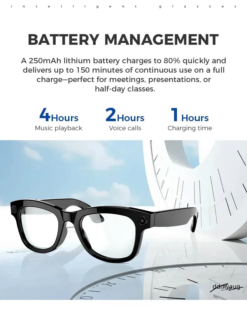Smart Glasses With Camera: HD 1080P Video Capture Sunglasses | Polarized Lens, Security & Sports DVR Camcorder Ddmyaug