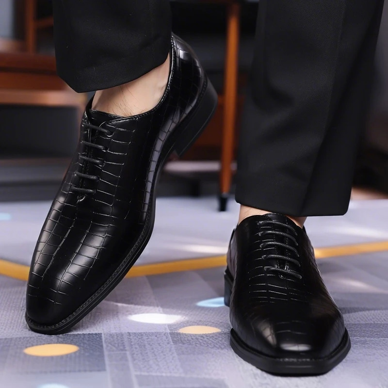Mens Casual Business Formal Leather Oxfords Shoes Male Wedding Party Office Gentleman Shoes 251021