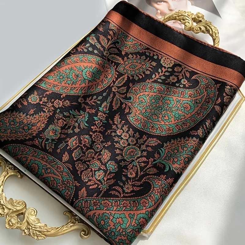 Imitation Silk Printed Square Scarf Wens Scarf Mtifunctional Fashion Accories Haiand ScarfW251021