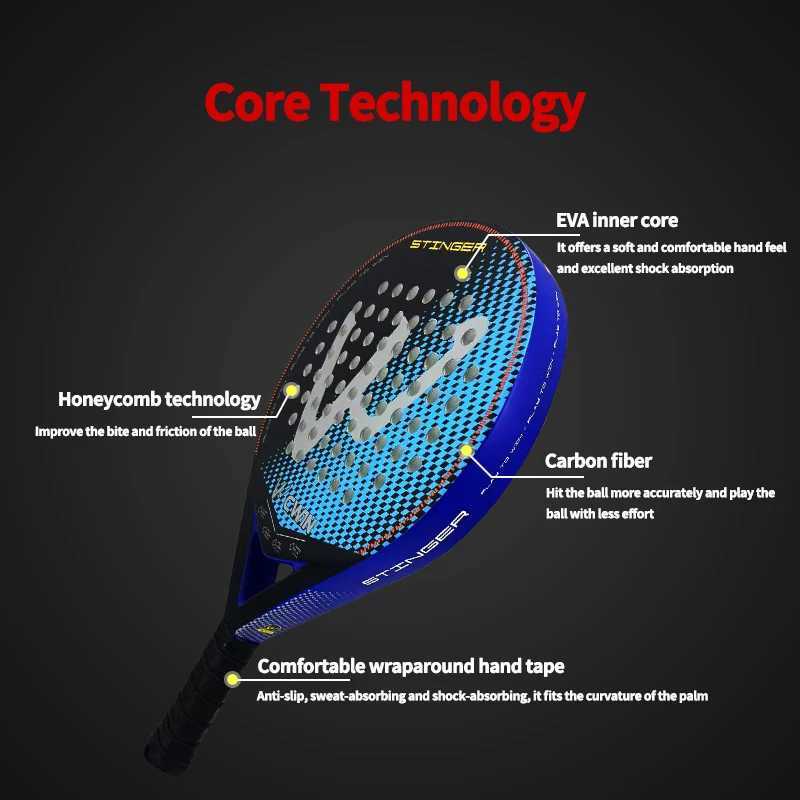 The new Padel racket Paddle racket 50 carbon fiber EVA elastic memory foam core Tennis racket Carbon fiber padel racket Gift W251021