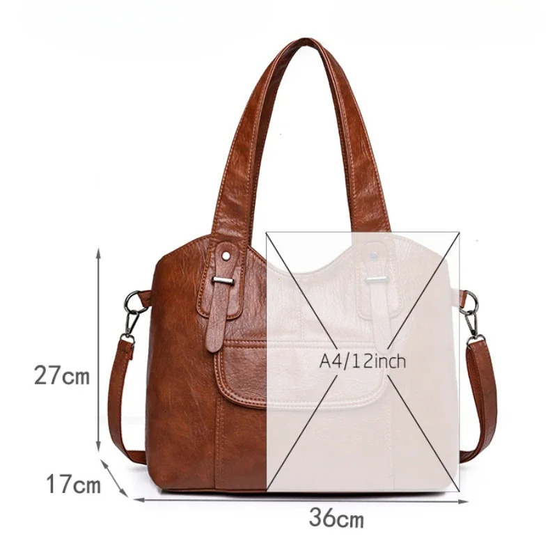 Womens Bag High Quality Leather Handbag Female Shoulder Bags Large Capacity Tote Bag Casual Handbag For Commte 251021