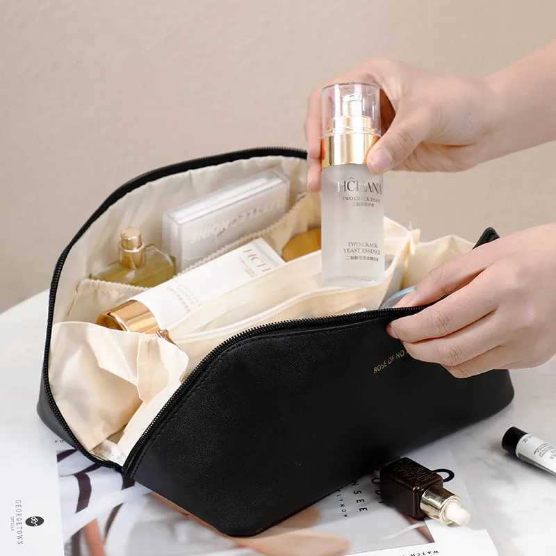 LargeCapacity Travel Cosmetic Bag Portable PU Makeup Pouch Women Waterproof Bathroom Wash Handbag Multifunctional Toiletry KitW251021
