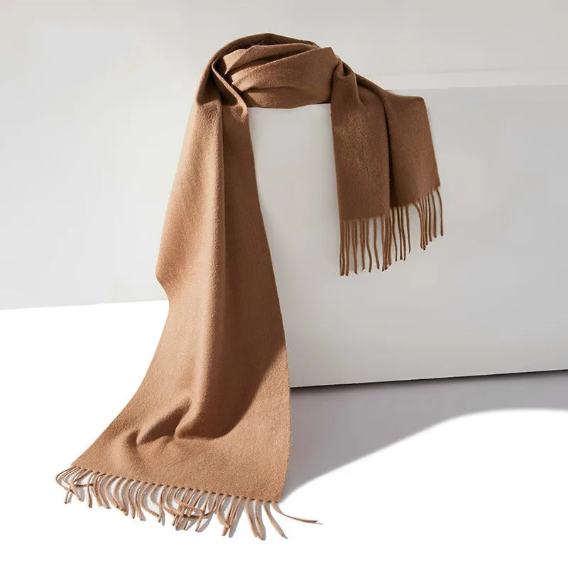 100 Cashmere Scarf Women Pashmina Unisex Men Solid Color Warm Autumn Winter Thick Real Soft Long Cashmere scarves 251016