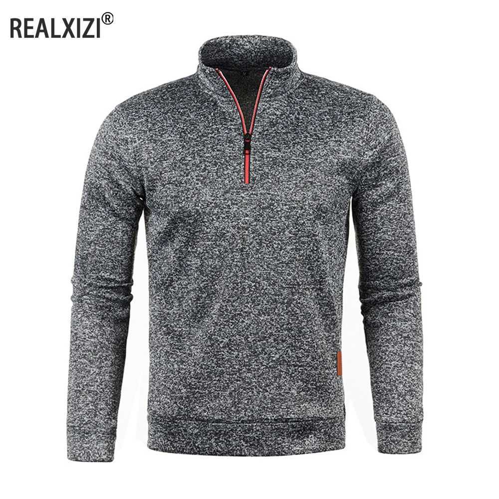 Mens Sweatshirts Half Zipper Pullover Male Long Sleeve Flleece Sweater Standcollar Snowflakes Hoodies Men Clothes W251021