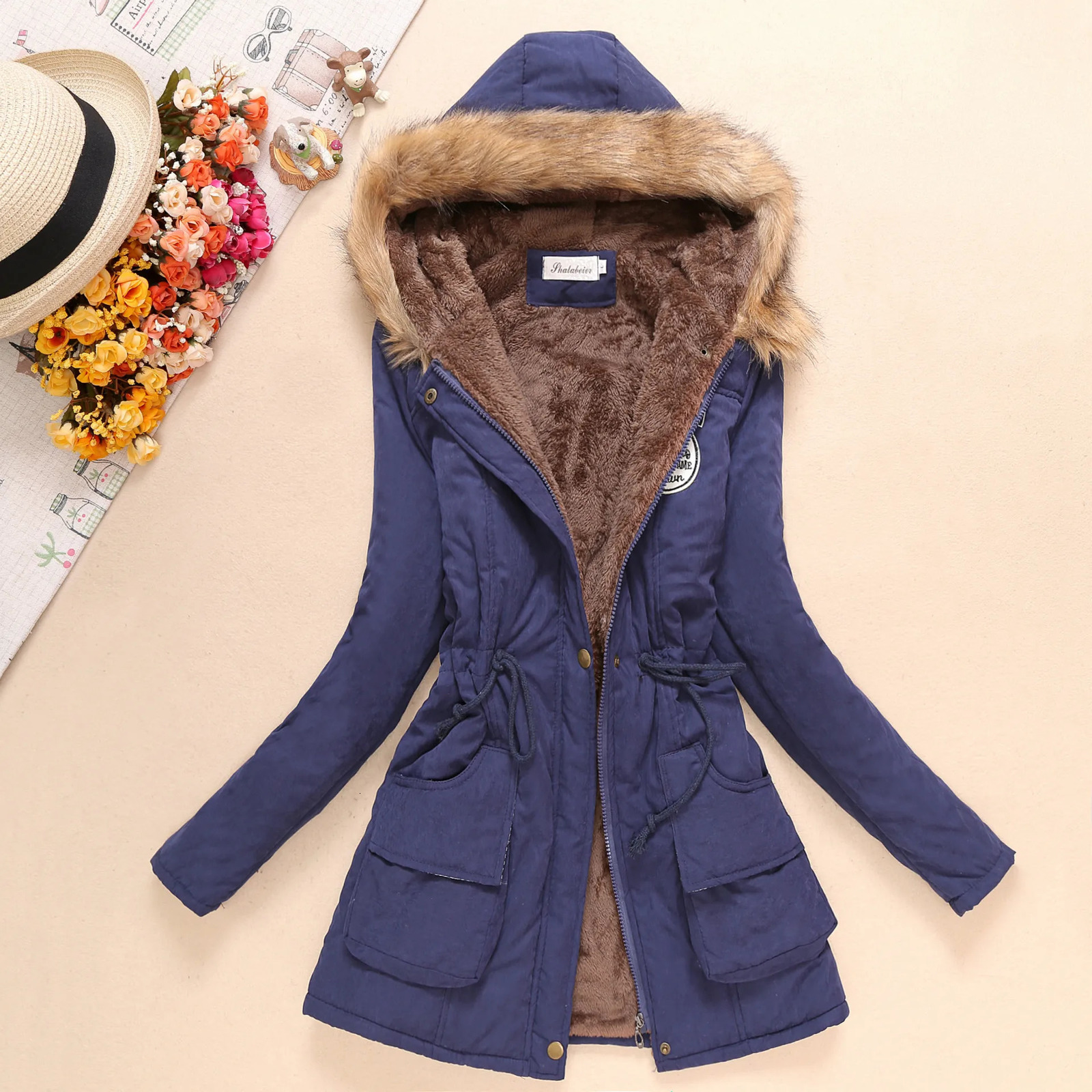 Autumn Winter Women Cotton Jacket Padded Casual Slim Coat Emboridery Hooded Parkas Wadded Warm Overcoat Fashion 251021