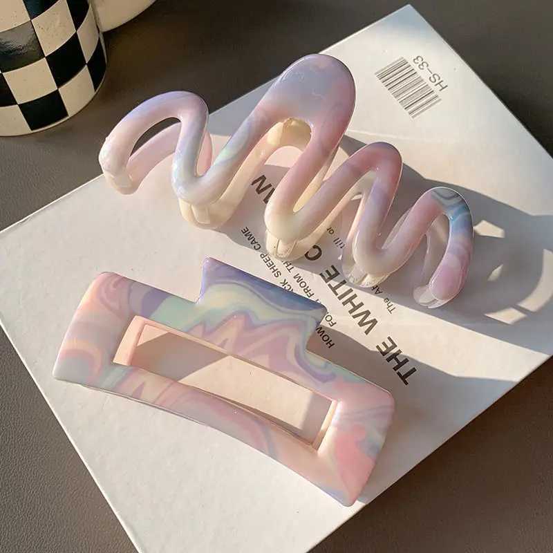 3 PCS High Quality Acrylic Hair Clips Plate Hair Grab Clip Shark Clip Girls Shopping Hundred Hair Clips Daily Hair AccessoriesW254021