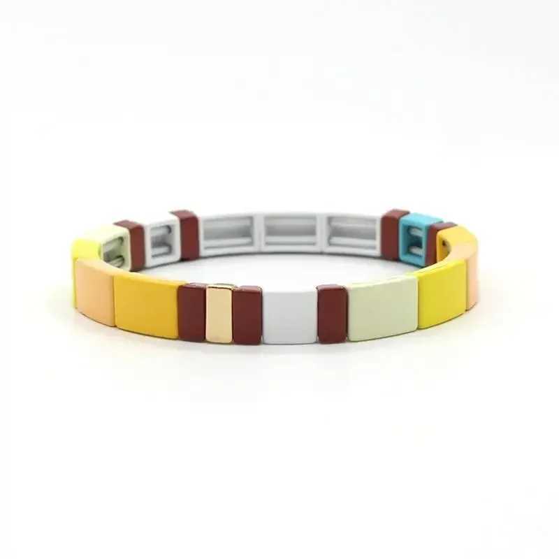 DIY Macaron Color Matching Fashion Ladies Enamel Bracelet Stacking Set Rainbow Painting Oil Colorful Charm Bracelet Jewelry J251021