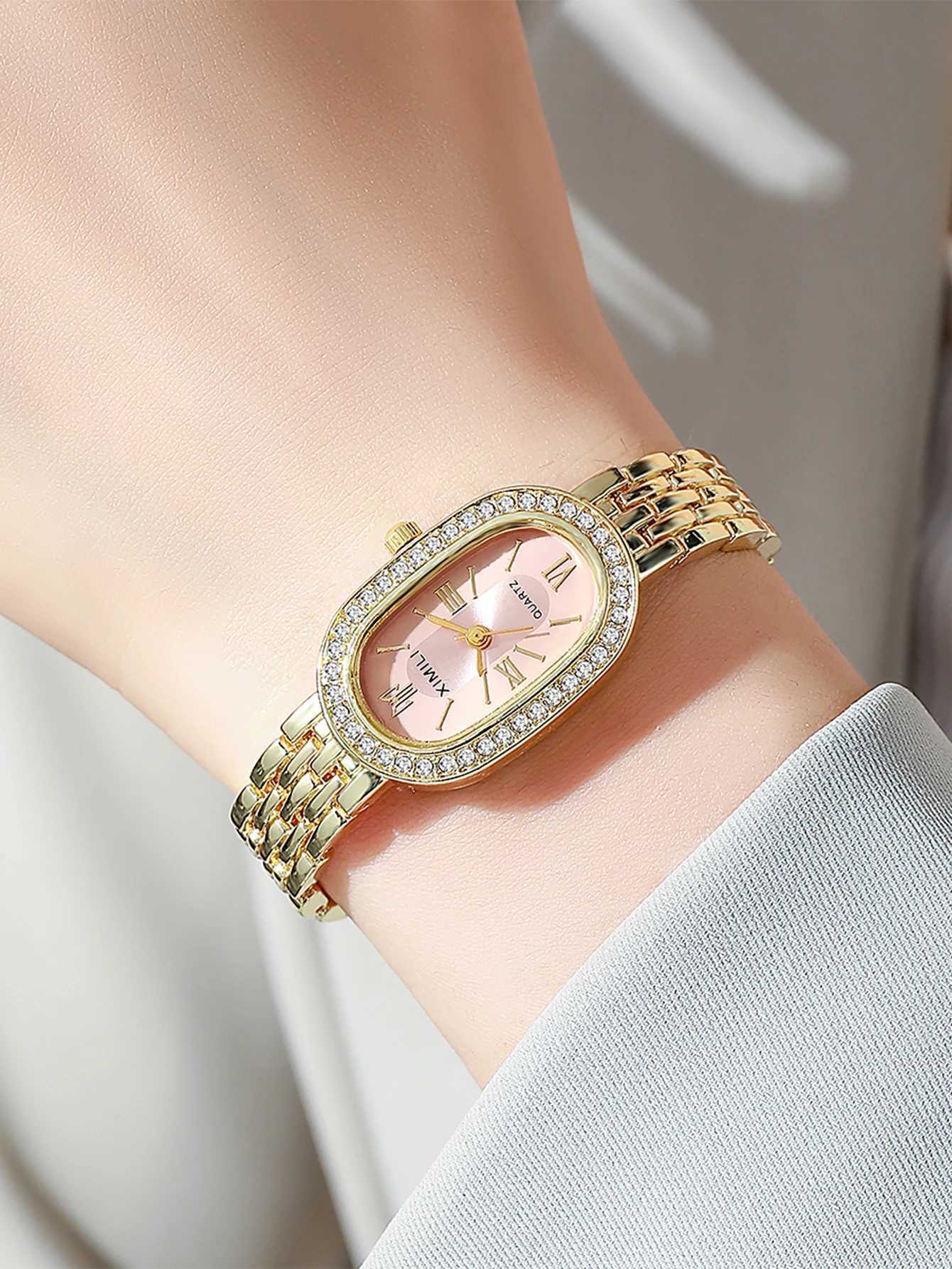 Metallic Roman Numerals Fashion Luxury Ladies Quartz for Christmas Halloween Holiday GiftsXJ251021