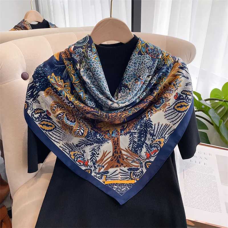 9090cm Square Scarf Twill Cotton Feeling Wen Shawls And Wraps Luxury Print Neck Scarves Hijab Bandana PashminaW251021