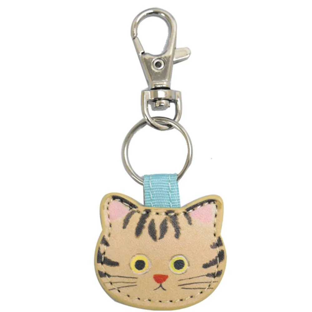 Fashion Cute Leather Cat Keychain Creative Leather Cute Leather Key Ring Cartoon Cute Cat Keychain W251021