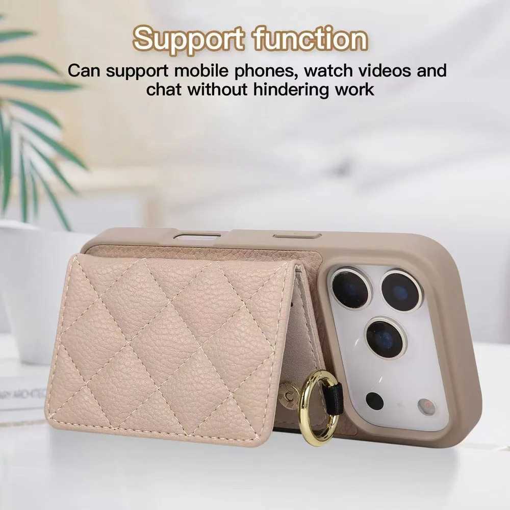 Crossbody Wallet with Card Holder Phone Case For iPhone 17 Pro Max 17Air 17 16 15 Plus 13 14Lanyard Wrist Strap Leather Cover J251114