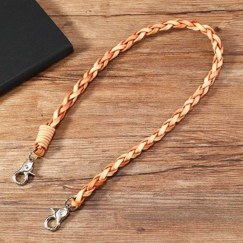 Classic Punk Biker Genuine Leather Keychain Jeans Chain Handmade Wallet Chain Waist Chain Mens Rock Clothing Accessories W251021