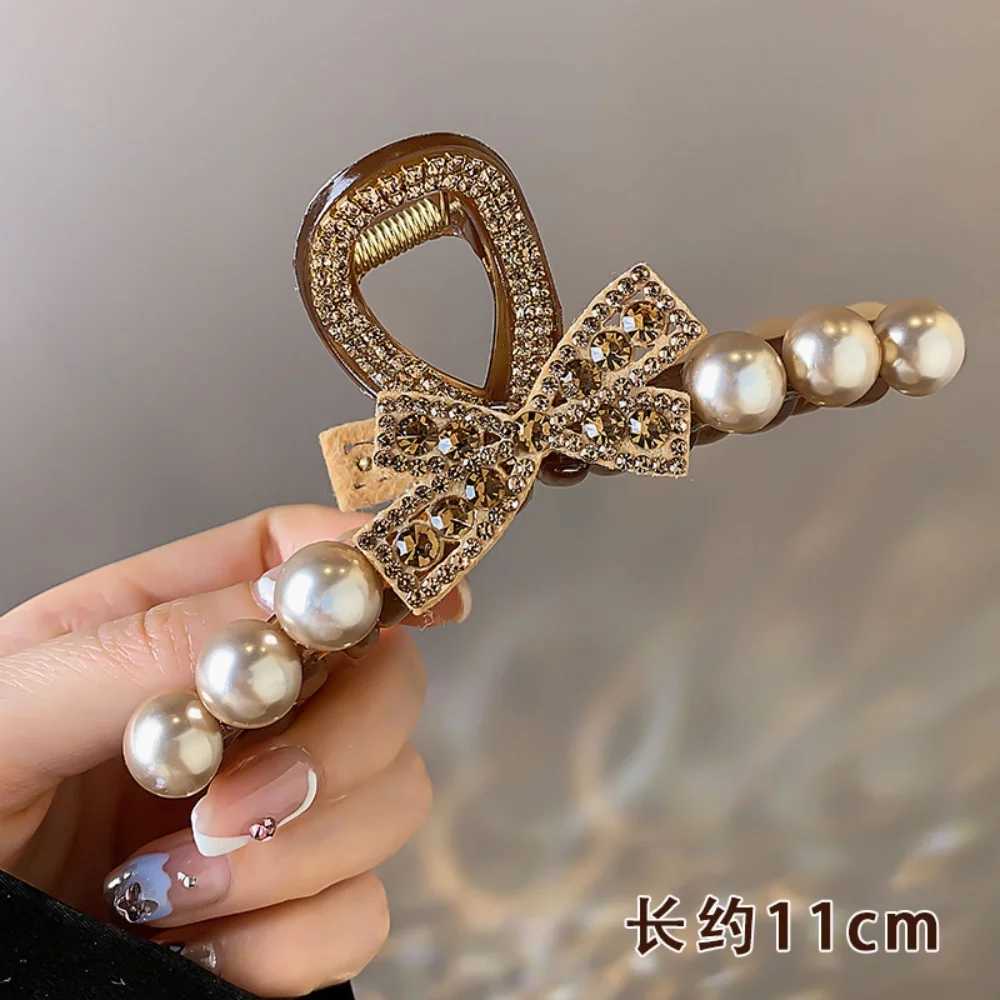 Vintage Pearl Black Hair Claws For Women Girls Temperament Hair Ornament Simple Hair Clips Hairpin Fashion Hair Accessories GiftW254021