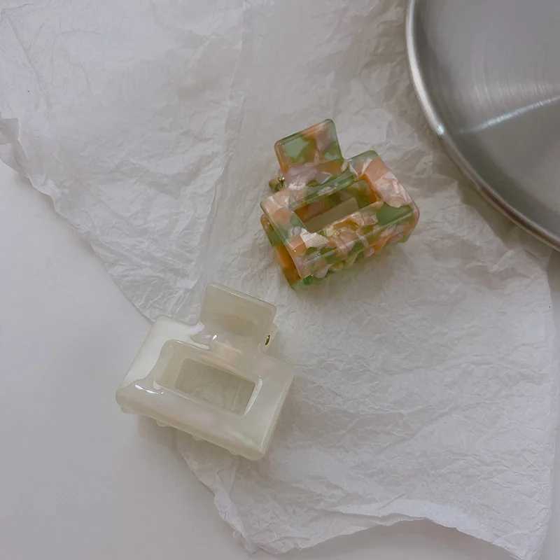 2024 Korea New Fine Vintage Women 35CM Small Hairpins Acrylic TortoiseShell Square Crab Hair Claw Clips For Girls AccessoriesW254021