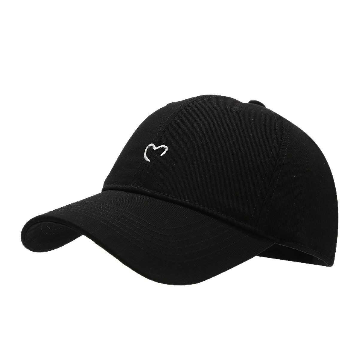 Simple Embroidered Heart Baseball Cap for Women Summer Outdoor Sunshade Sun Protection Duckbill Cap Couple Versatile Trendy Sun Hat H251020