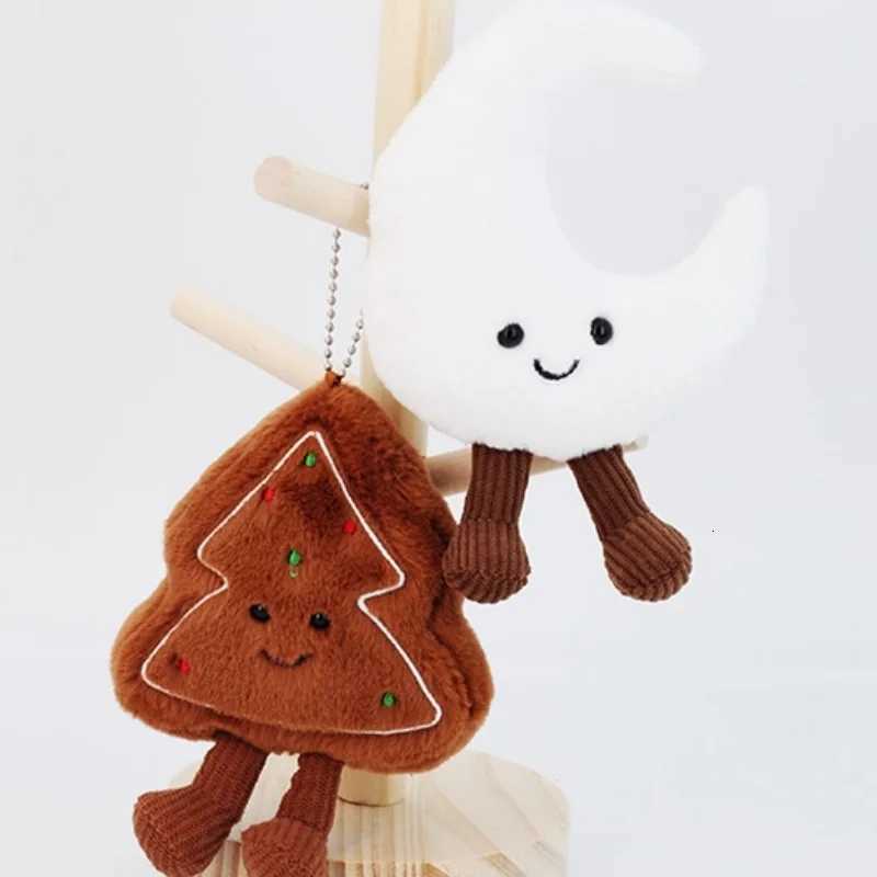 Adorable Christmas Tree Star Plushies Keychains Soft Moon Gingerbread Tree Doll Cartoon Bag Pendant Plush Toy Gifts Girl W251021