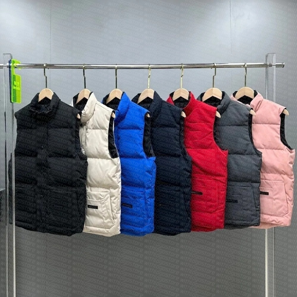 Mens Vest Designer Vests Jacket From Canadian Loose Coat Goose Waistcoat Feather Material Graphite Gray Black And White Blue Fashion Trend Couple Coat Gilet Size 3XL