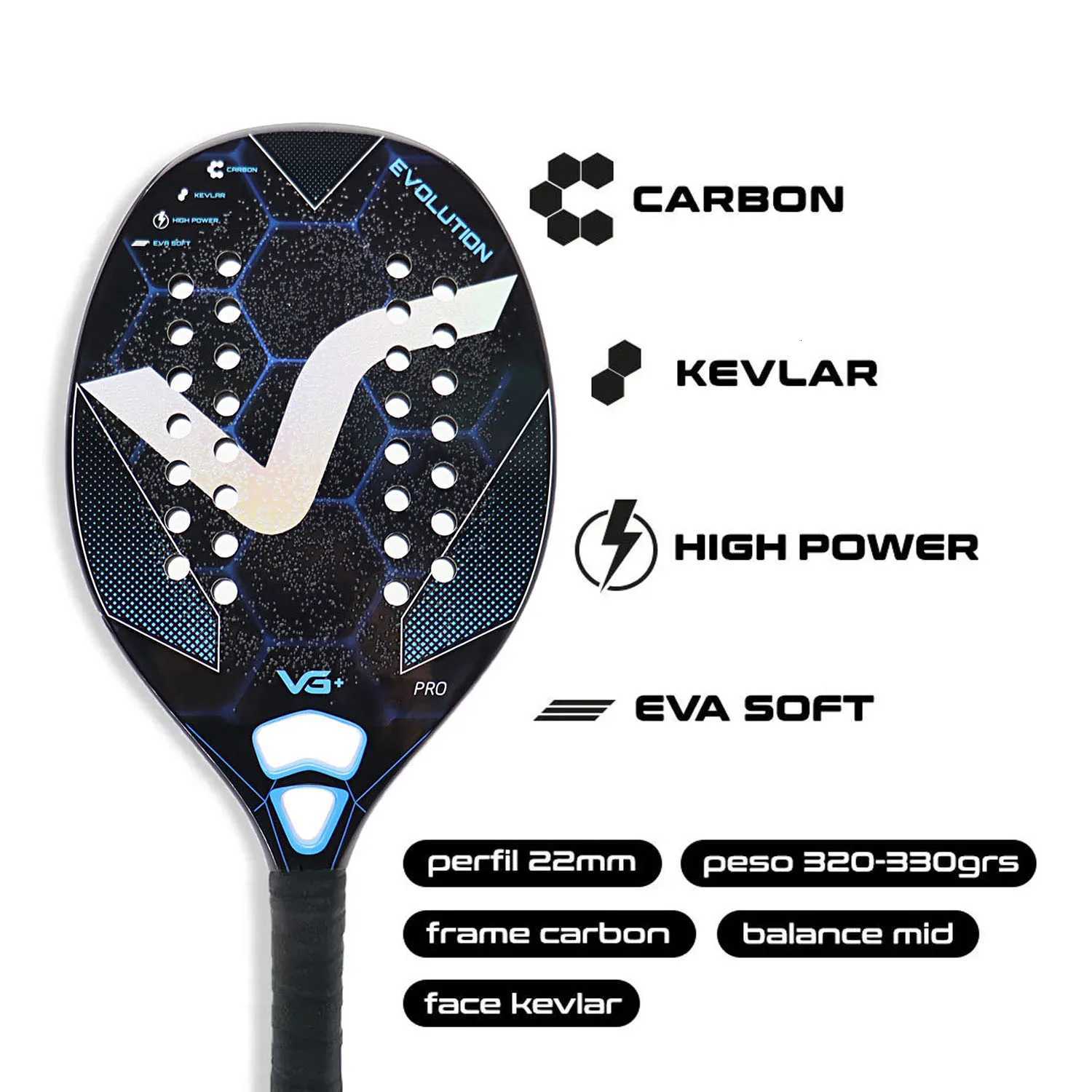 2KKevlarFull Carbon Beach Tennis Racket Set Fiber Rough Surface Outdoor Sports Ball Racket For Men Women Adult Senior Player W251021
