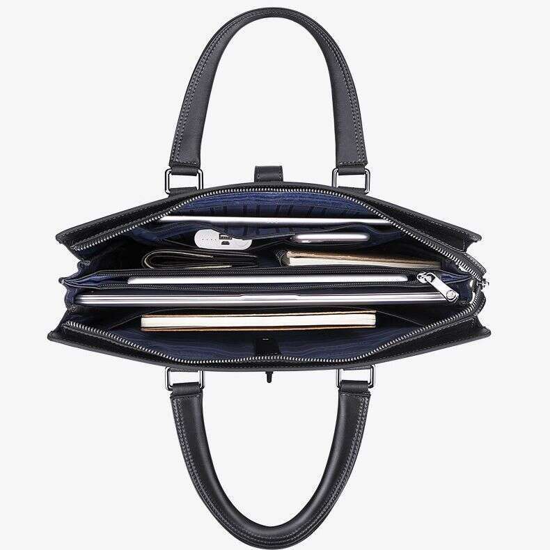 Luxury bag Briefcase Business Large Capacity Genuine Handbag Shoulder High end Leather Men s Bag