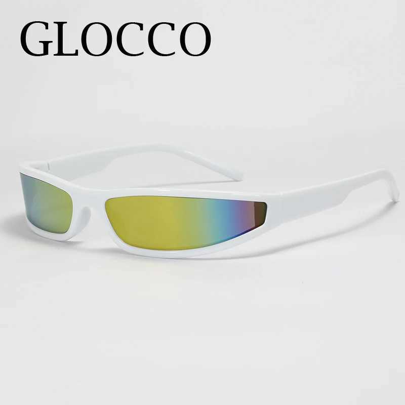 Narrow Rectangle Y2K Sunglasses 2025 Luxury Brand Punk Wrap Arou785 J251114