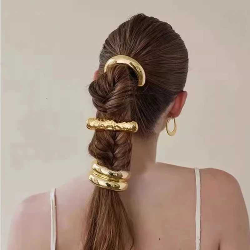 Metal Irregular Doublelayer Hair Bands Ropes for Women Headband Elastic HairPins Hairband Fashion Jewelry Hair Accessories GiftW254021