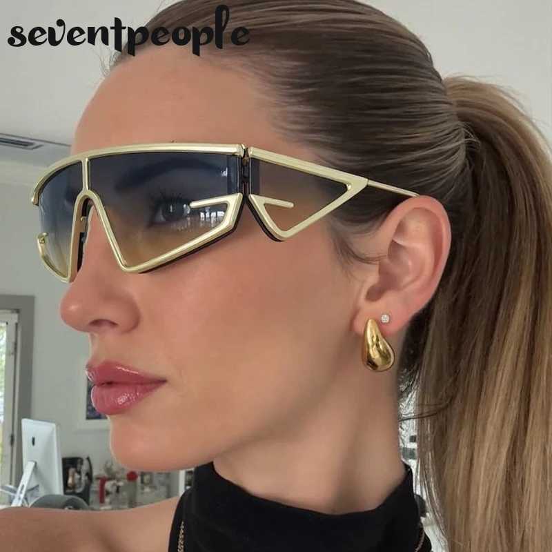 Vintage Y2K Punk Irregular Sunglasses Women 2025 Luxury Brand Trendy Windproof Shield Steampunk Sun Glasses Cycling Shades UV400 J251114