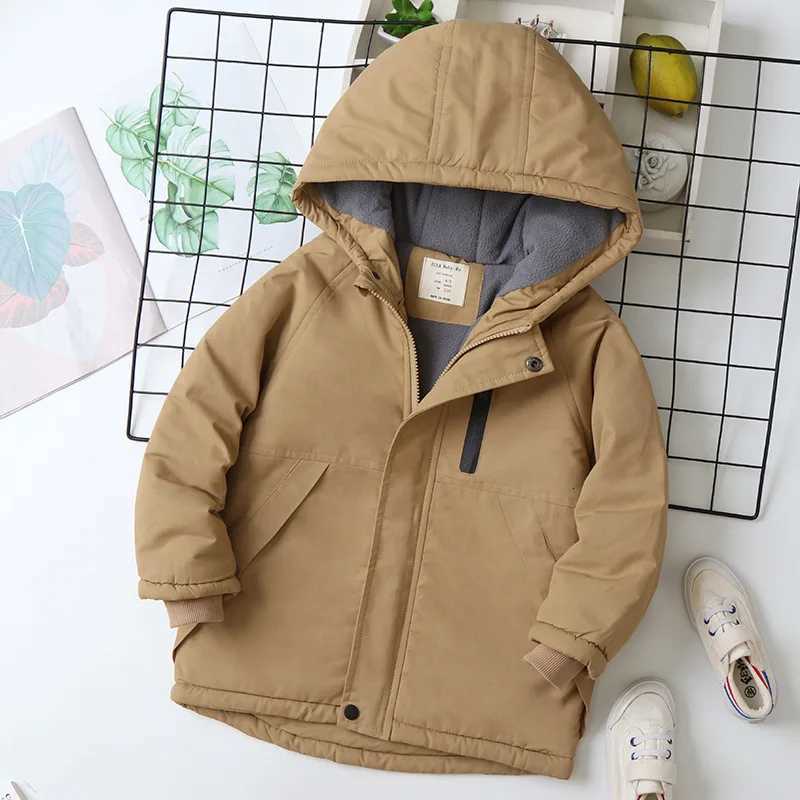 OLEKID Autumn Winter Children Jacket For Boys Hooded Plus Velvet Thicken Warm Teenage Boy Outerwear Coat 414 Year Kids ParkaT251021