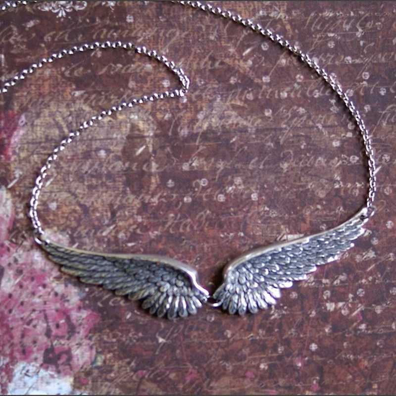 Vintage Angel Wings Feather Choker Big Pendant Aesthetic Link Chains Statement Necklace for Women Collar Bib Wedding Tribal Gift XJ250717