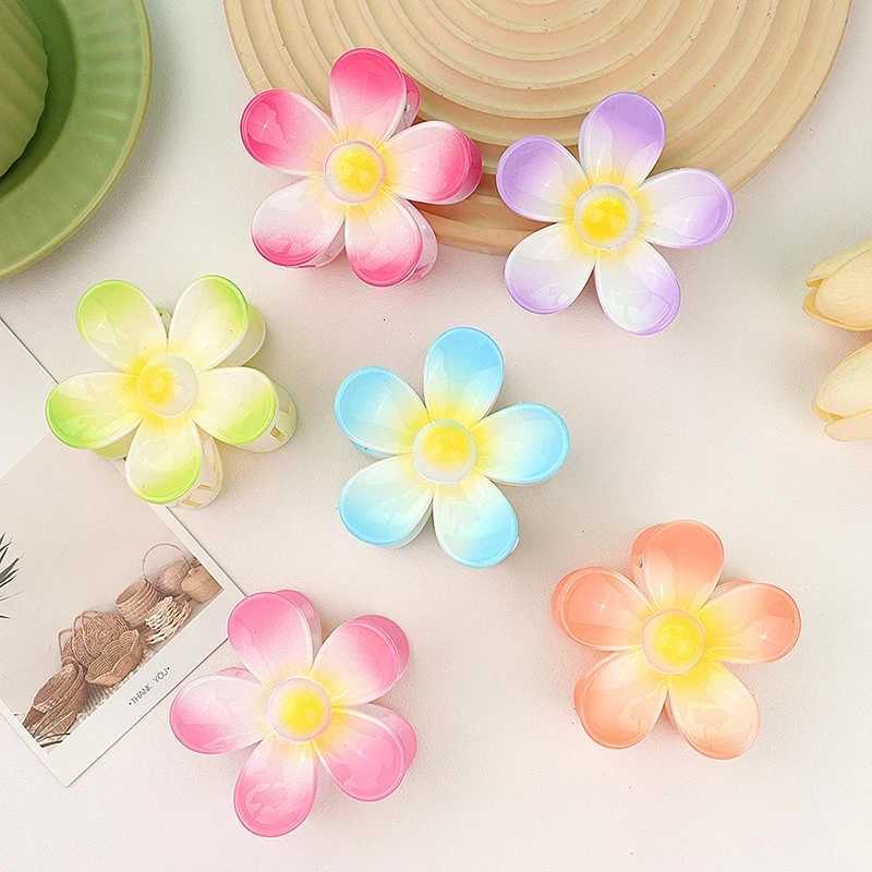 7CM Sweet Flower Hair Claw Clips Frosted Solid Color Women Girls Hair Clip Hairpin Shark Clip Ponytail Clips Hair AccessoriesW254021