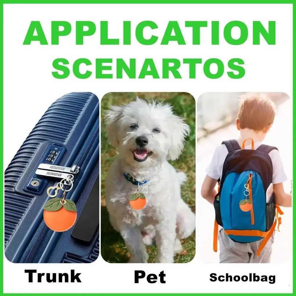 Fruit Green Leaves Leather Keychain Antilost Protective Cartoon Key Holder DIY Charms Cartoon Fruit PU Fruit Key Rings W251021