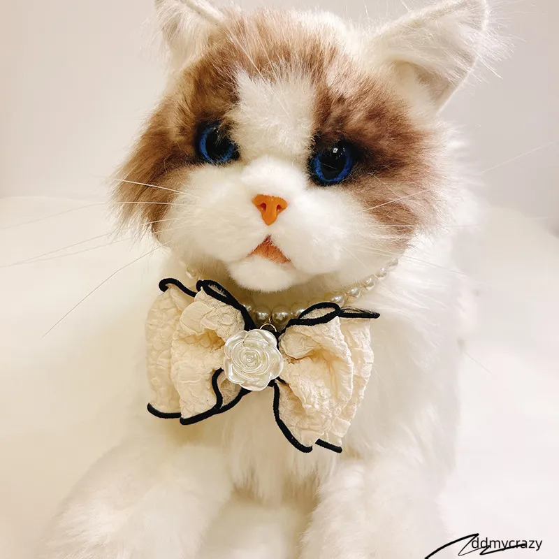 Pet Dog Necklaces With Bowknot Pearl For Kitty & Puppy - High-Grade Cat Necklace Jewelry Ddmycrazy
