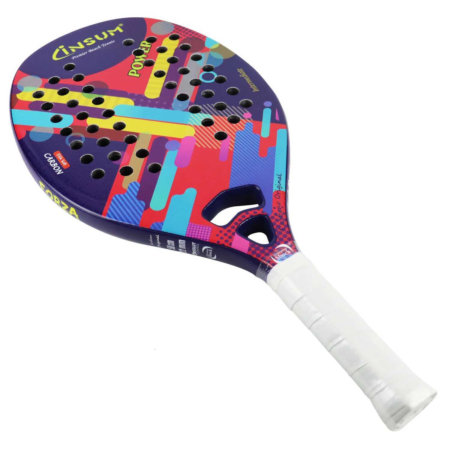 INSUM Full CarbonKevlar Beach Tennis Racket with EVA Soft Memory Foam Core Anole Racket Beach Tennis W251021