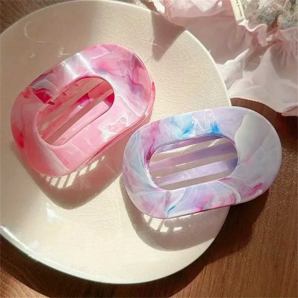 24Pcsset Large Duck Clip Gradient Elegant Marbled Plastic Hair Accessories for Everyday Formal Events Hair AccessoriesW254021