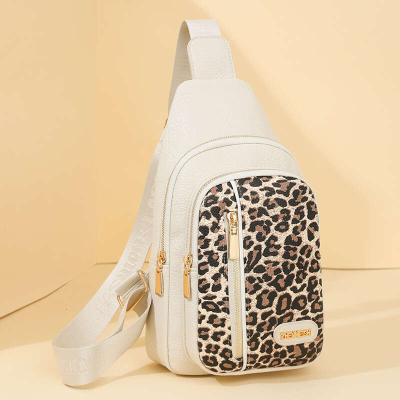Women's Chest Waist New Fashion Leopard Print Single Shoulder Large Capacity Storage Phone Bag