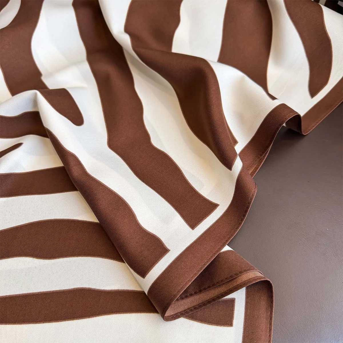 9090cm Luxury Brand Silk Square Scarf Hijab Women Bandana Soft Scarves Neckerchief Ladies Hair Shawl Wrap Headband W251021