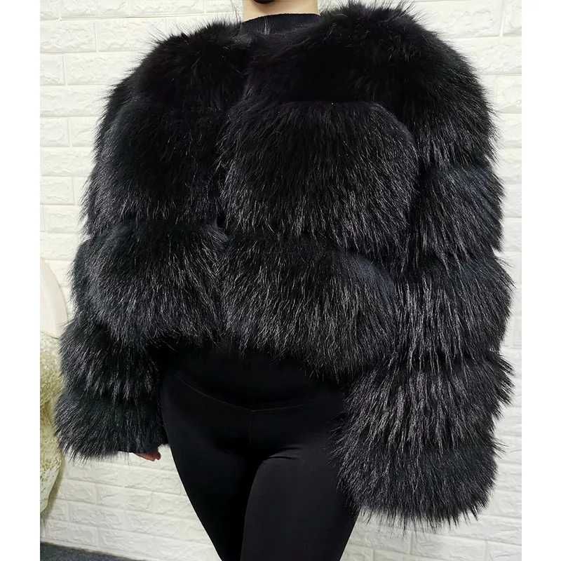 Plus Size Tops Brown Fur 2025 Maomaokong Obese Womens Outerwear Natural Raccoon Real Fur Coat Winter Jacket Female Clothing1 Y251105
