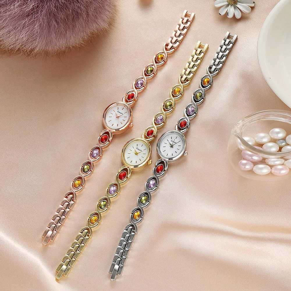 Ladies Fashion Casual Luxury Rhinestone Elegant Temperament Line Scale Retro Oval Dial Quartz Suitable for Daily WearXJ251021